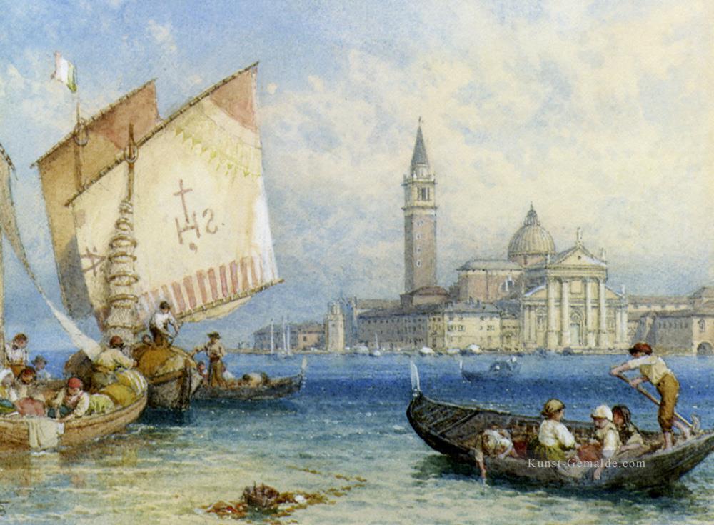 San Giorgio Maggiore viktorianisch Myles Birket Foster Venedig Ölgemälde